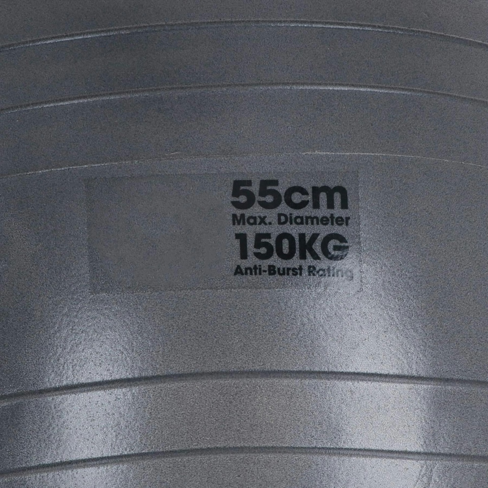image 1 of Swiss Exercise Ball Anti Burst 150kg for Yoga, Fitness Pilates Core Workouts 55cm Grey