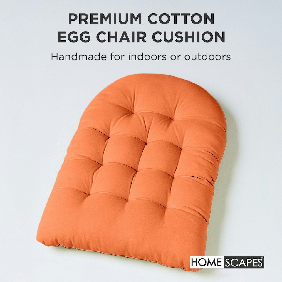 image 1 of Homescapes Burnt Orange Round Egg Chair Swing Cushion