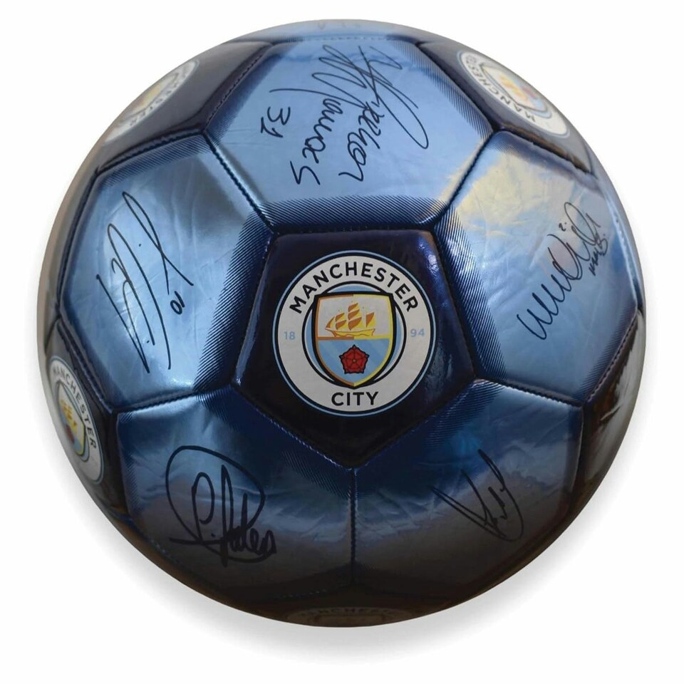 image 1 of Team Merchandise 26 Panel Signature Football - Team Merchandise - Man City - 5 - MC08886 Blue