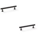image 1 of 2 PACK - Round T Bar Pull Handle - Dark Bronze - 128mm Centres SOLID BRASS Drawer Door