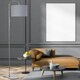 image 6 of First Choice Lighting Set of 2 Chrome Arched Floor Lamps with Grey Cotton Shades Chrome | Grey