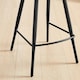image 4 of Furniturebox Kai 2x Black Velvet Tan Faux Leather Black Leg Bar Chair