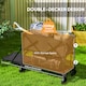 image 3 of Outsunny Double Decker Folding Trolley Cart on Wheels, 200KG Capacity Black