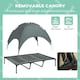image 5 of PawHut 122cm Elevated Dog Bed Cooling Raised Pet Cot UV Protection Canopy Grey