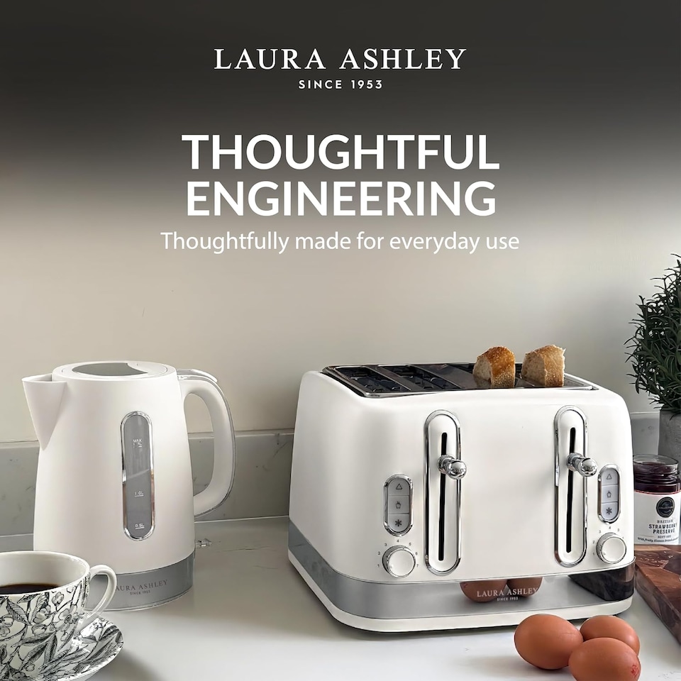 image 1 of Laura Ashley Kettle & Toaster Set Stainless Steel Bundle by VQ