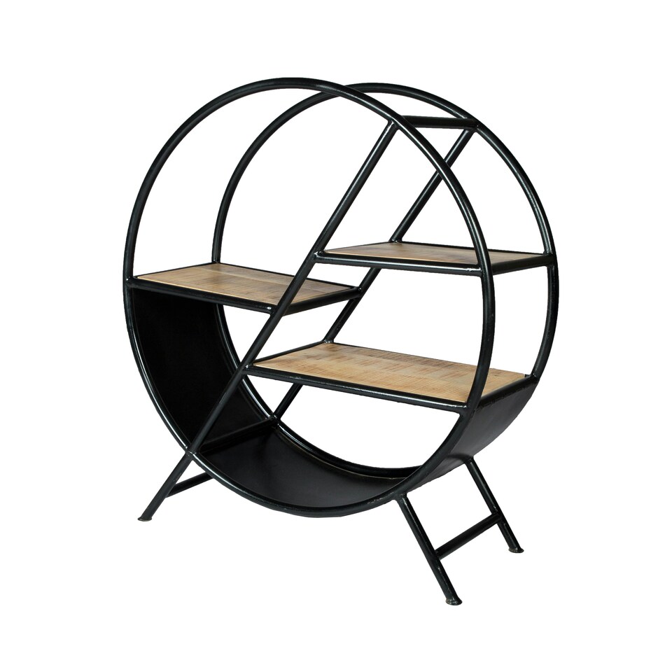 image 1 of Metro Industrial Round Open Bookcase Brown