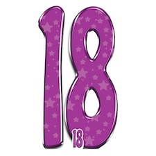 Number 18 Purple Lifesize Cardboard Cutout 167cm