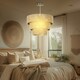 image 6 of HOMCOM Boho Hemp Rope Pendant Light, Ceiling Light for Bedroom, Light Brown