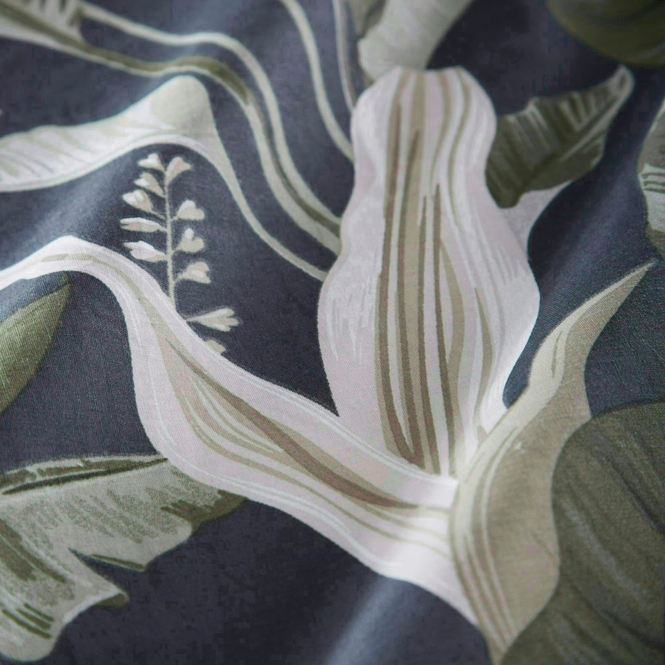 image 1 of Portfolio Home Olive Botanicals Floral Leaf Bedding Duvet Cover Set Green | Super King