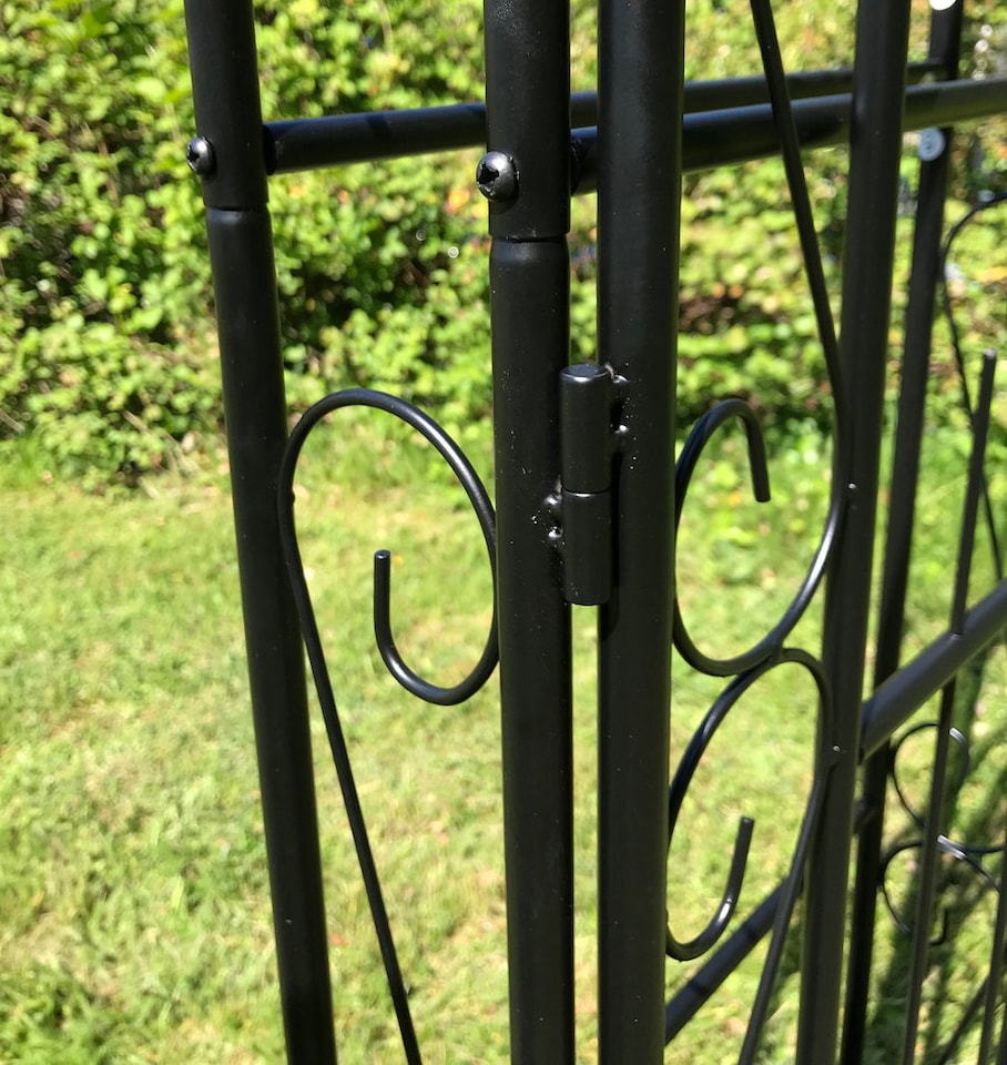image 1 of Metal Windsor Garden Arch with Gate and Fixing Pegs
