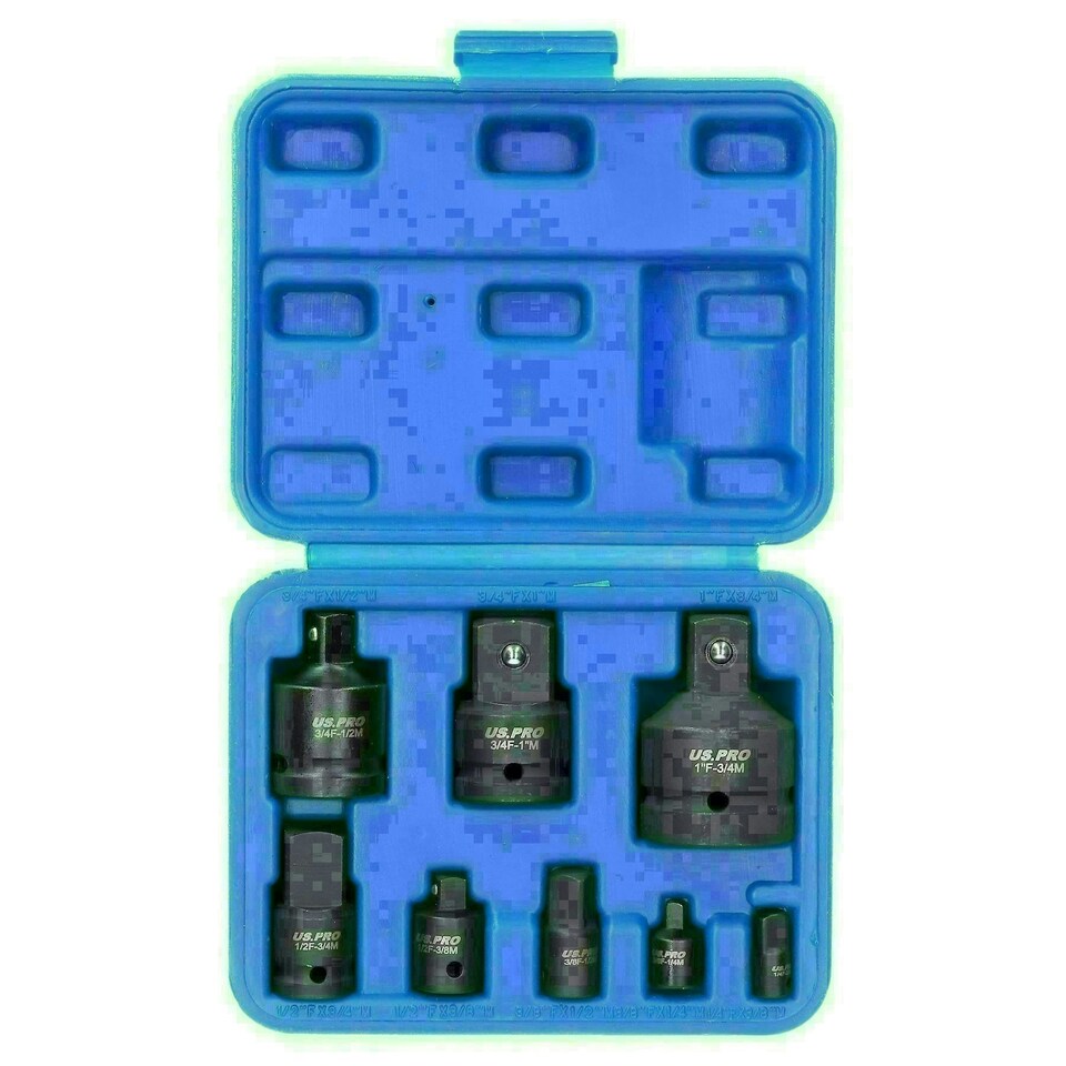 image 1 of 8pc Impacted Impact Socket Adapter Adaptor Reducer Step Up Converter Set