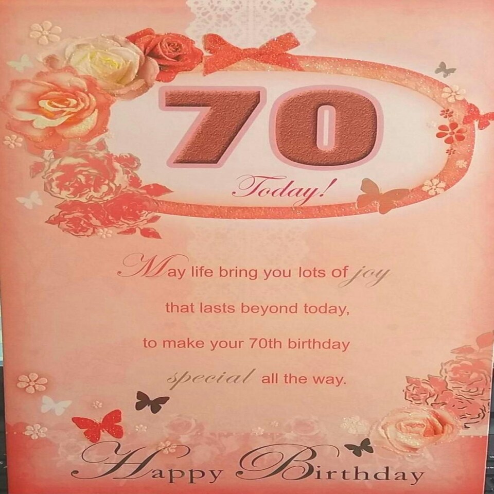 image 1 of 70th Birthday Sentimental Verse Greeting Card