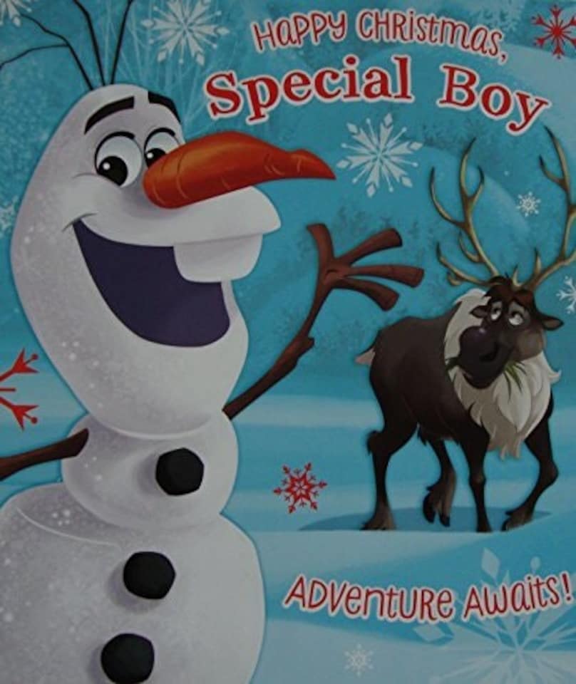 image 1 of For A Special Boy Frozen Olaf Sven Christmas Card