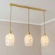 image 2 of ValueLights India Confetti Glass Shade 3 Drop Gold Diner Ceiling Pendant Light and LED Bulbs Gold
