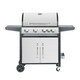 image 1 of 4 + 1 Burner Gas BBQ with Built-in Side Burner, Thermometer & Folding Shelves