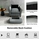 image 4 of COSTWAY Tufted Upholstered Living Room Sofa Reading Armchair Grey