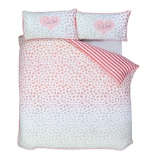 Dalmation Polycotton Reversible Duvet Cover Set with Pillowcase Pink | Single