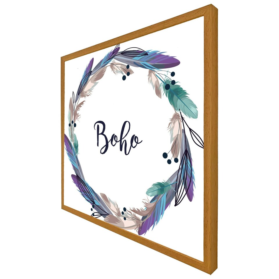 image 1 of Boho style wreath feathers (Picutre Frame) White | M