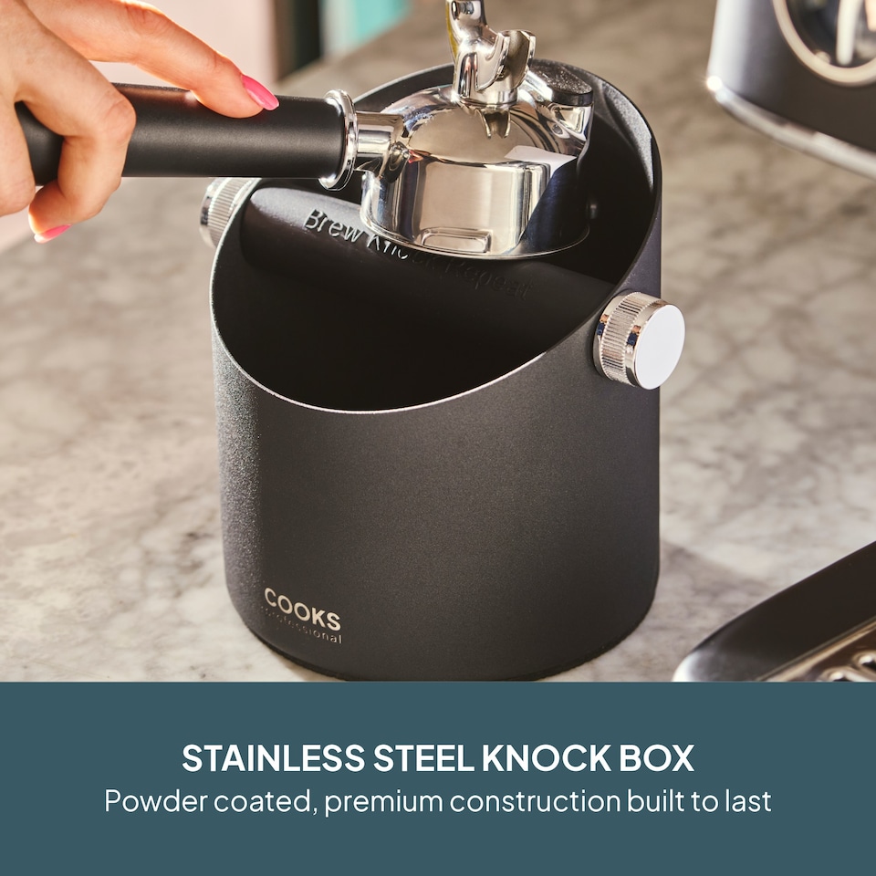 image 1 of Cooks Professional Steel Espresso Knock Box - Coffee Grounds Bin