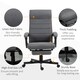 image 6 of Vinsetto High-Back Home Office Chair with Adjustable Height and Footrest, Grey