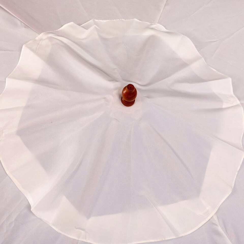 image 1 of Oypla 2.1m Wooden White Garden Parasol Outdoor Patio Umbrella Canopy White