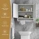 image 10 of COSTWAY Wall-mounted Bathroom Cabinet Storage Medicine Cabinet White