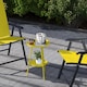 image 7 of Outsunny Round Garden Table, 2-Tier Metal Patio Table Coffee Table, Yellow | Yellow | Yellow | 32 x 32 x 51 cm
