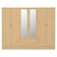 image 2 of Nevada 6 Door 2 Drawer Mirrored Wardrobe Brown | Sonoma Oak