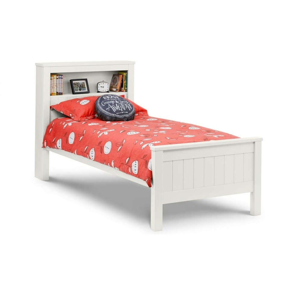 image 1 of New England White Lacquer Bookcase Bed Frame - Single 3ft (90cm)