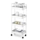 image 1 of Shelf Plastic Slim Storage Trolley Cart Castor Wheels Kitchen Organiser | White | White | 4 Tier White