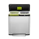image 5 of X Cube Recycling Bin 20+20L | Silver | Stainless Steel | 40L