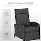 image 4 of Outsunny Garden Recliner w/ Cushion, Reclining Rattan Chair, Dark Grey/Brown