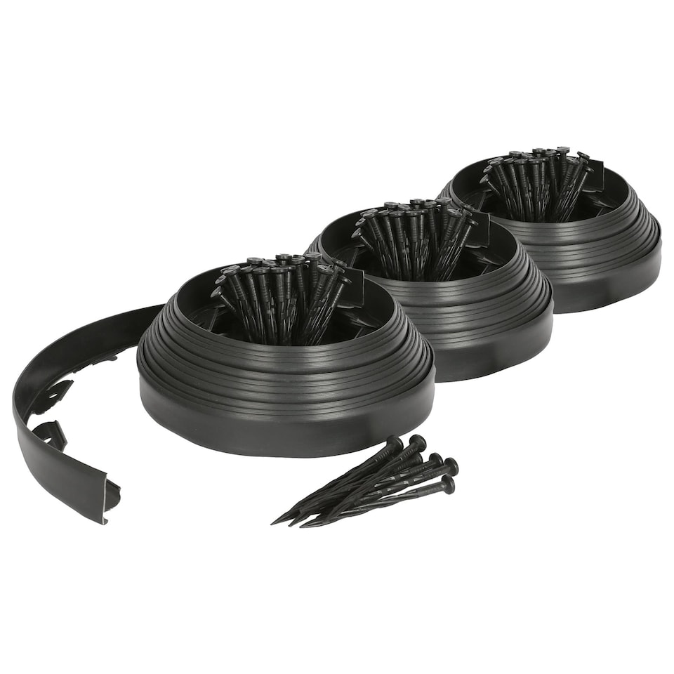 image 1 of Harbour Housewares Flexible Plastic Lawn & Path Edging - 30m x 4cm - Black | Black | Black | 3