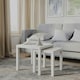 image 3 of Set of 2 Square Wooden Nesting Coffee Side Tables Brown | Colour: Rustic Brown