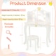 image 2 of COSTWAY Kids Vanity Princess Vanity Table & Chair Set White