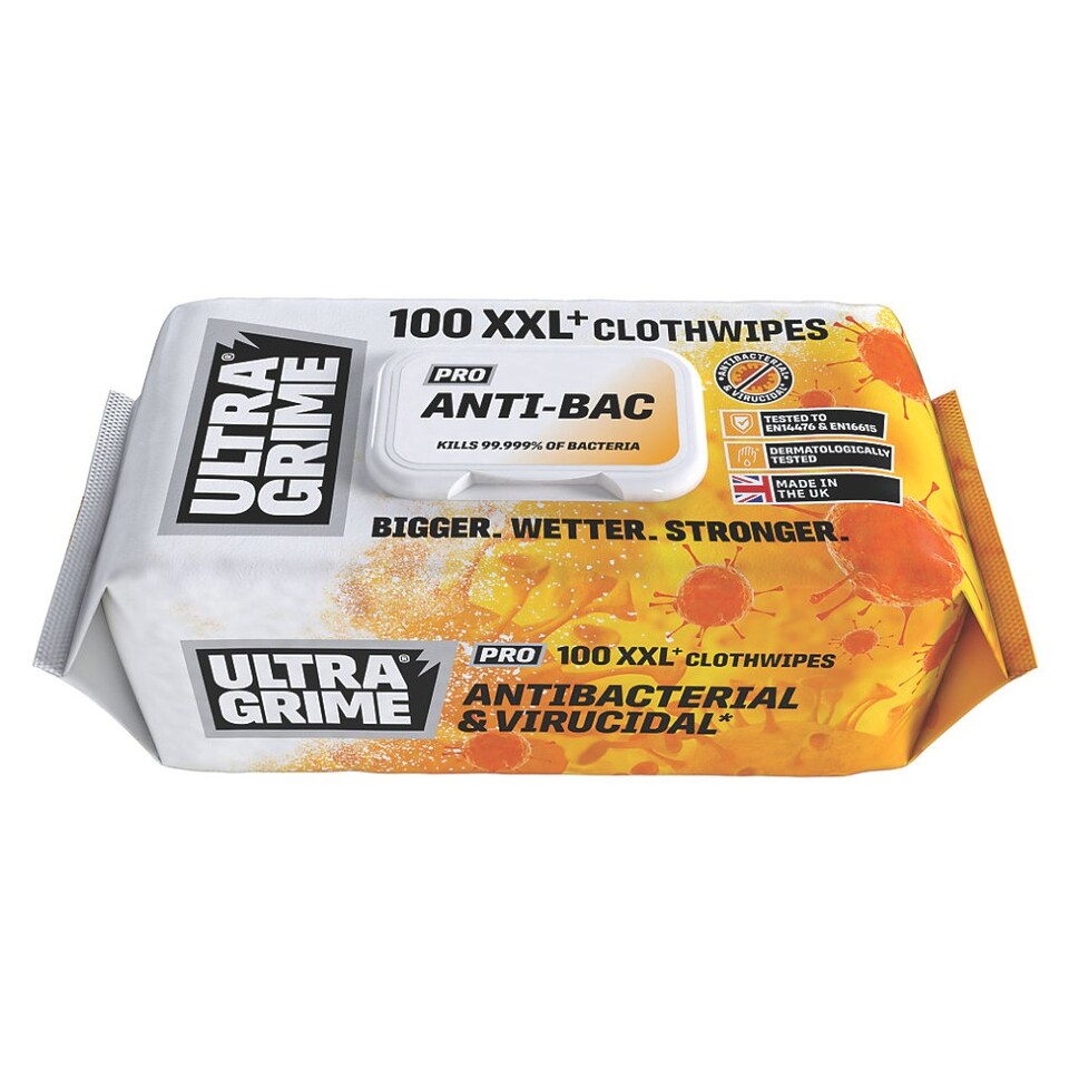 Uniwipe 5930 UltraGrime Anti Bac XXL Wipes - 100 Pack