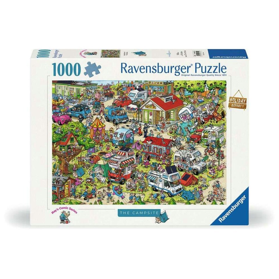 image 1 of Ravensburger Ray's Comic Series The Campsite 1000 Piece Jigsaw Puzzle