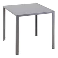 HOMCOM Modern Square Dining Table with Tempered Glass Top Metal Legs for Kitchen