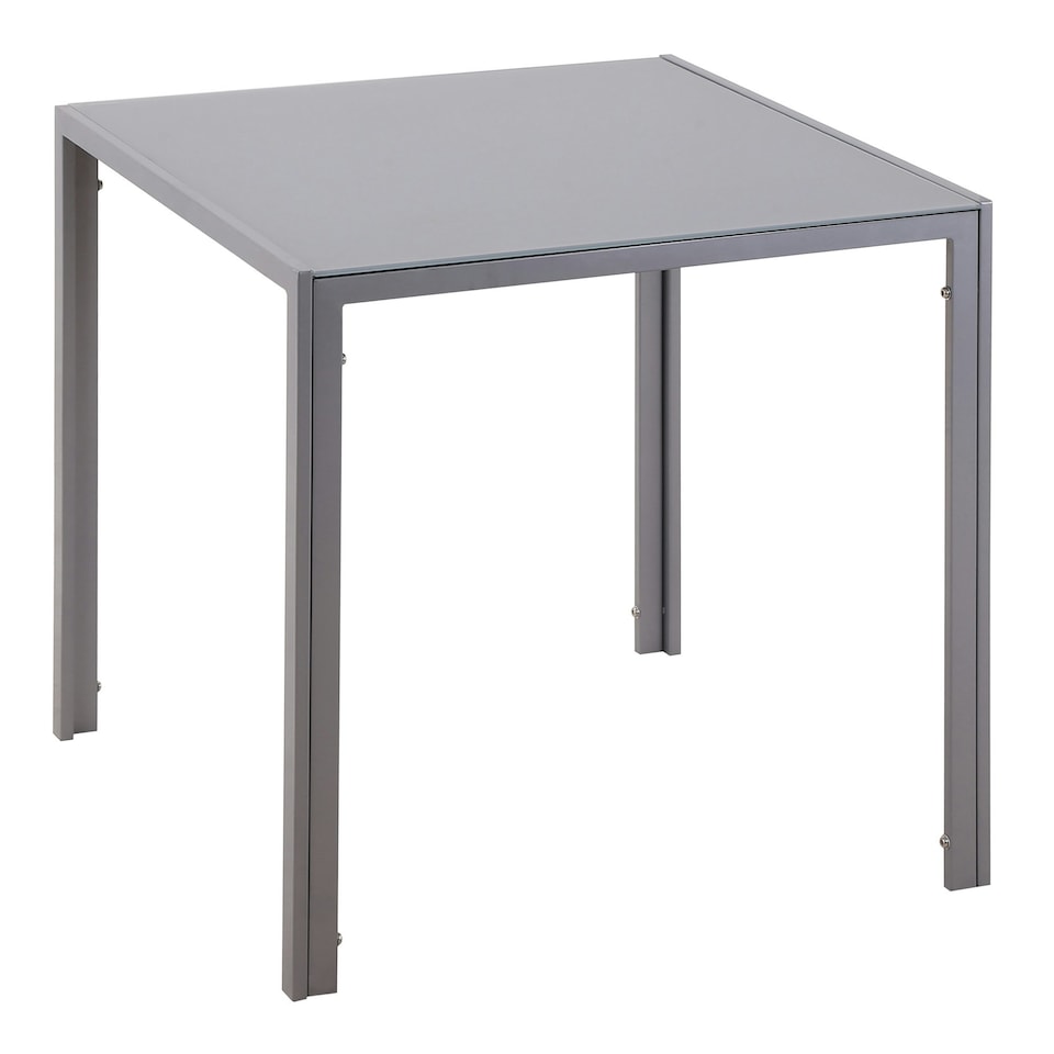 image 1 of HOMCOM Modern Square Dining Table with Tempered Glass Top Metal Legs for Kitchen
