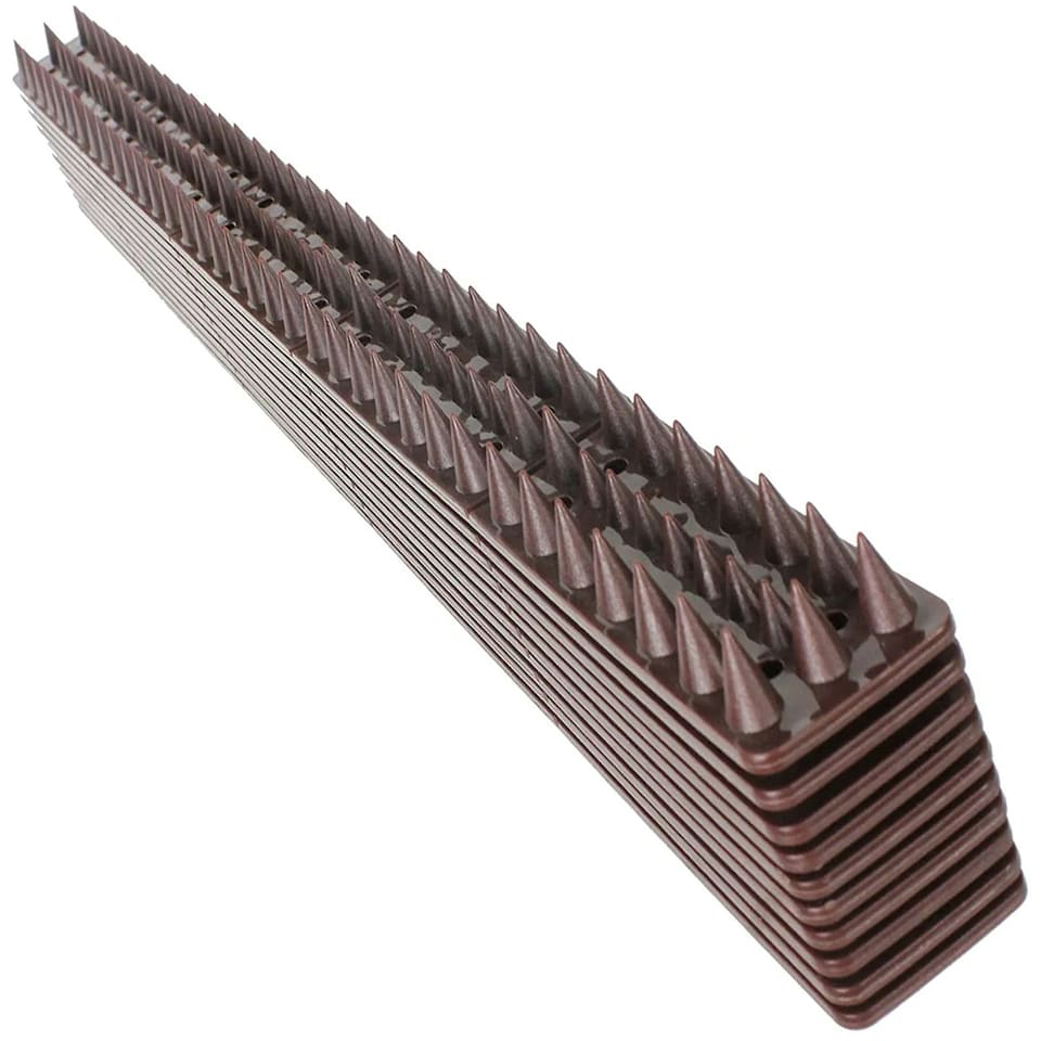image 1 of SPARES2GO Security Spikes Bird Repellent for Garden Fence Wall Anti-Climb (10 Pcs, 5m)
