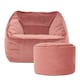image 5 of Natalia Velvet Adults Bean Bag Armchair and Pouffe, Ready Filled Large Beanbag and Footstool Dusk Pink | Pink | Dusk Pink | XL | 2
