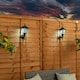 image 1 of ValueLights Set of 2 Mayfair Black Outdoor Solar Wall Light