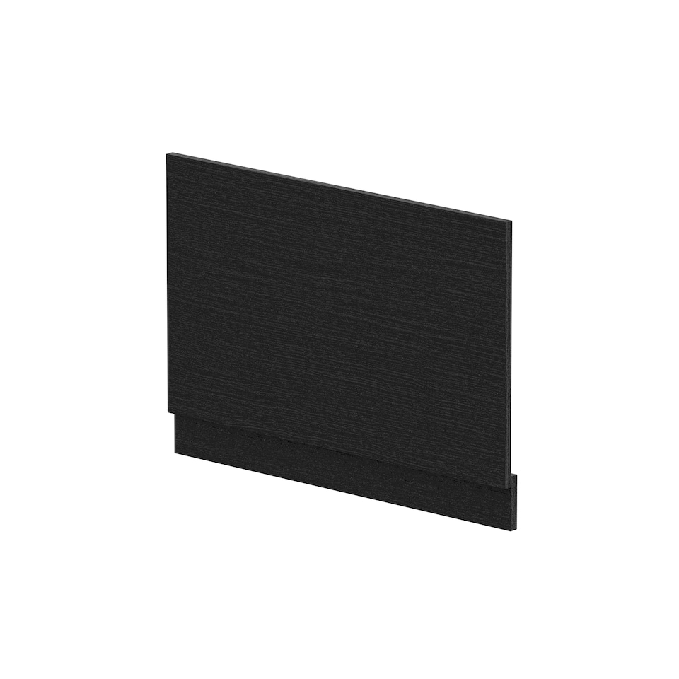 image 1 of 800mm Bath MFC End Panel & Plinth - Woodgrain Charcoal Black