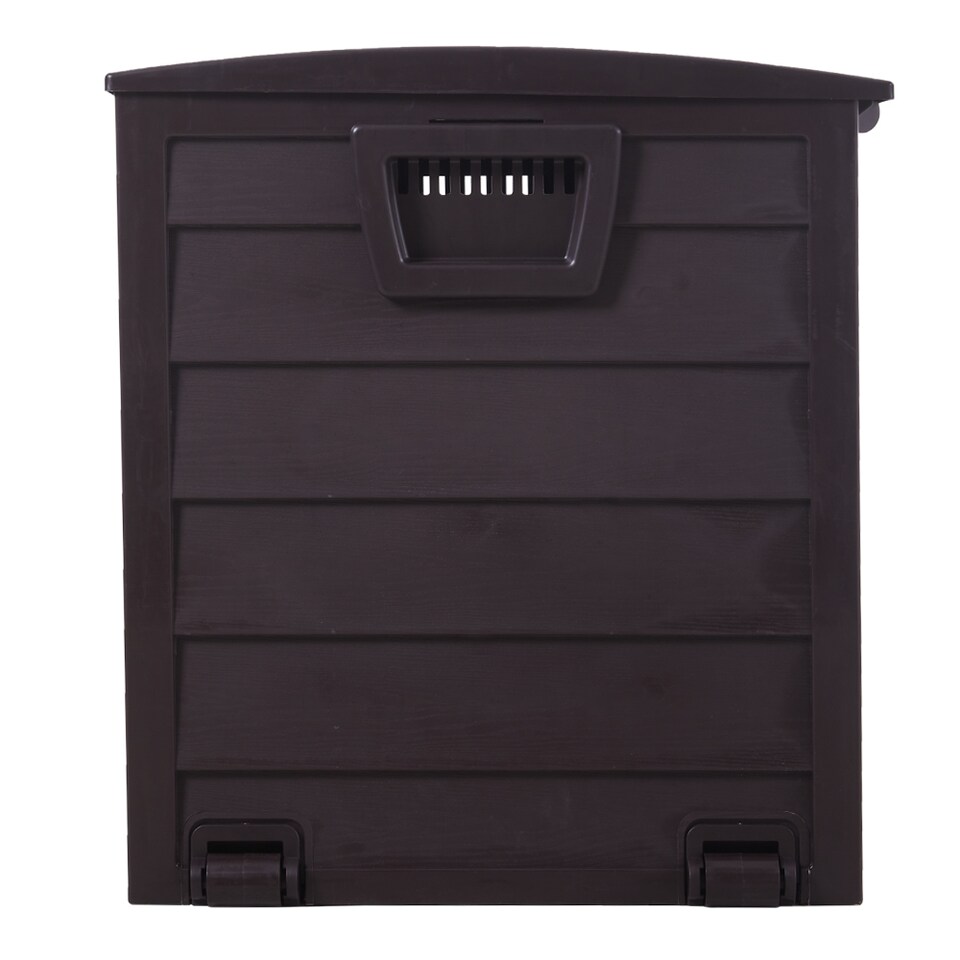 image 1 of Living and Home 290L Outdoor Plastic Garden Storage Box with Wheels, Dark Brown | Brown | Dark Brown | 290L | 1