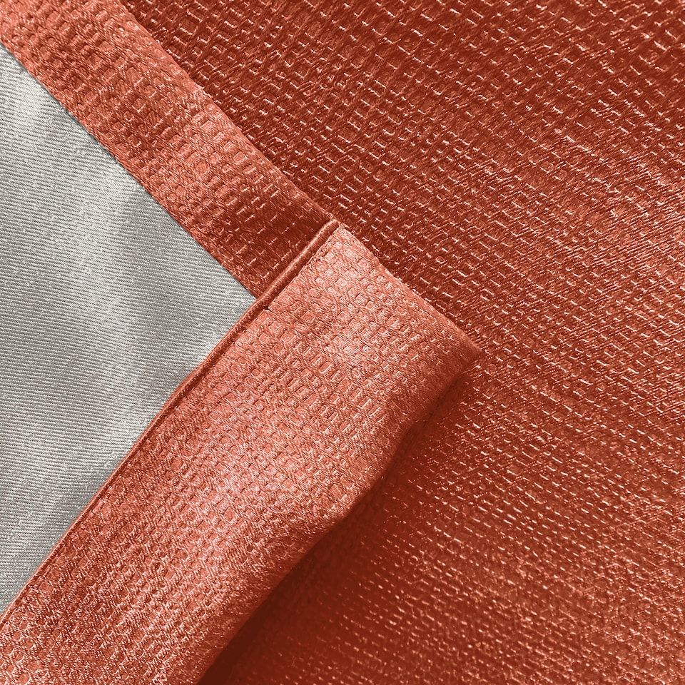 image 1 of Enhanced Living Matrix Orange 90 x 90 inch (229x229cm) Tape Top Thermal Noise reducing Dim Out Curtains (PAIR)