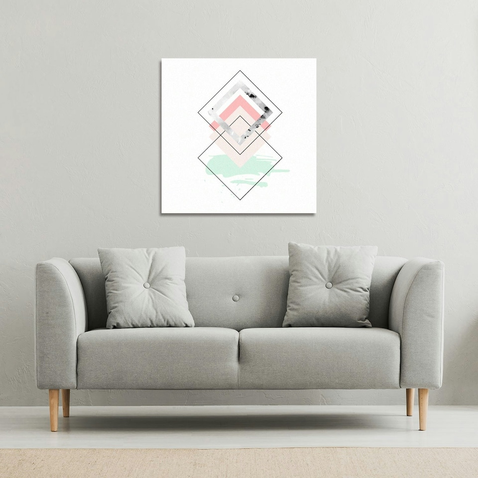 image 1 of Geometric Overlays (Canvas Print) 77 x 77 x 4cm