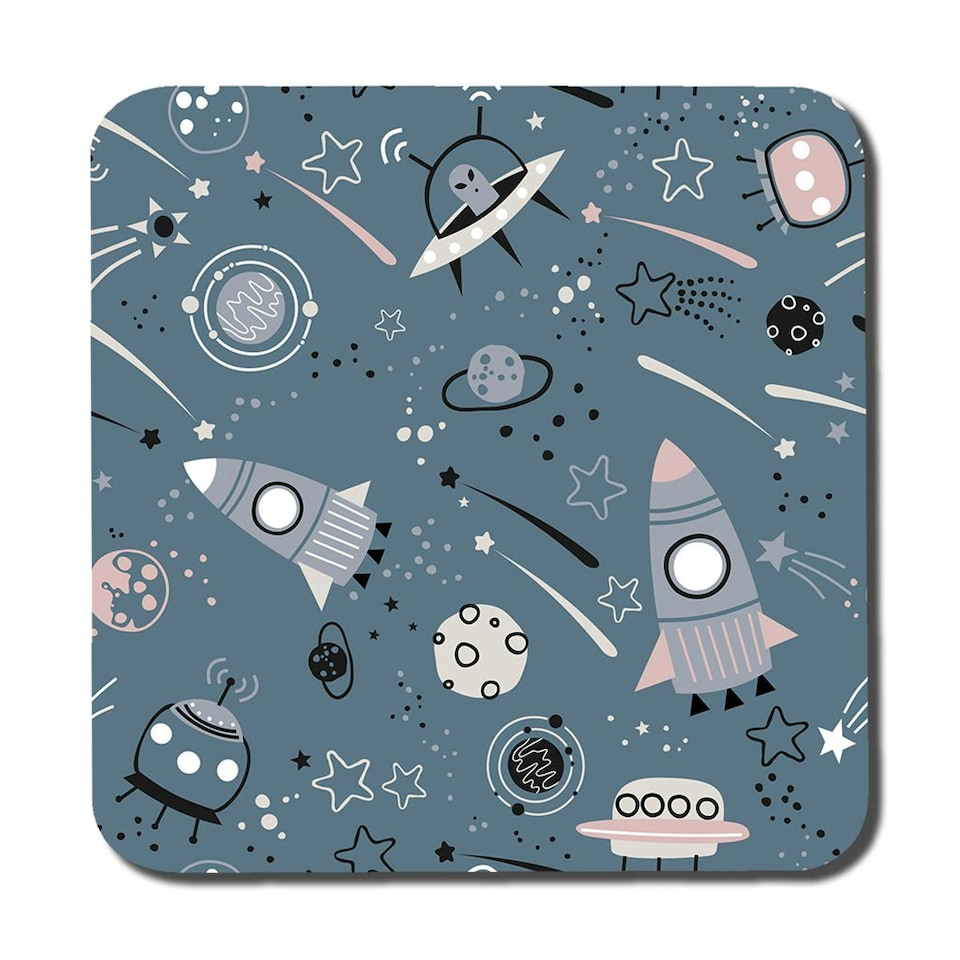 image 1 of spaceships and planets with stars (Placemat & Coaster Set)