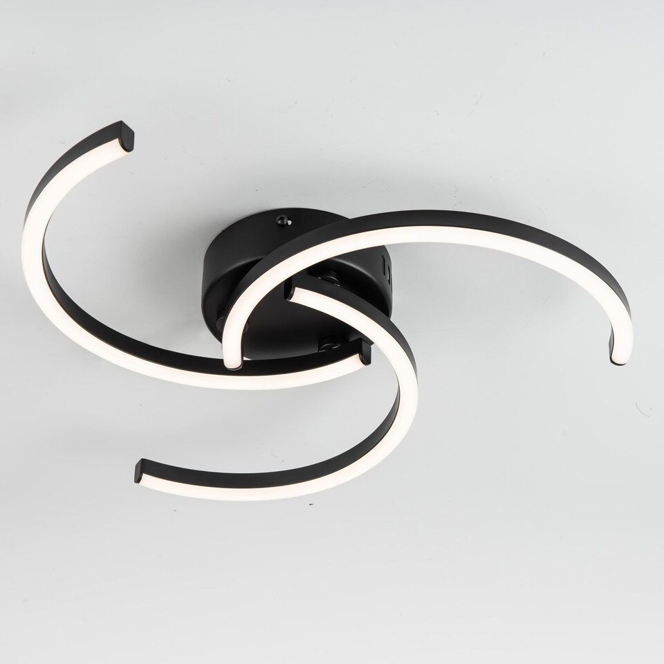 image 1 of Curve - Black LED Flush Ceiling Light | Black | 1