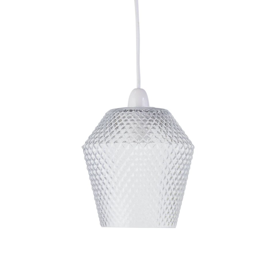image 1 of Set of 2 Porter - Clear Textured Glass Easy Fit Pendant Shades | Clear | Small | 2