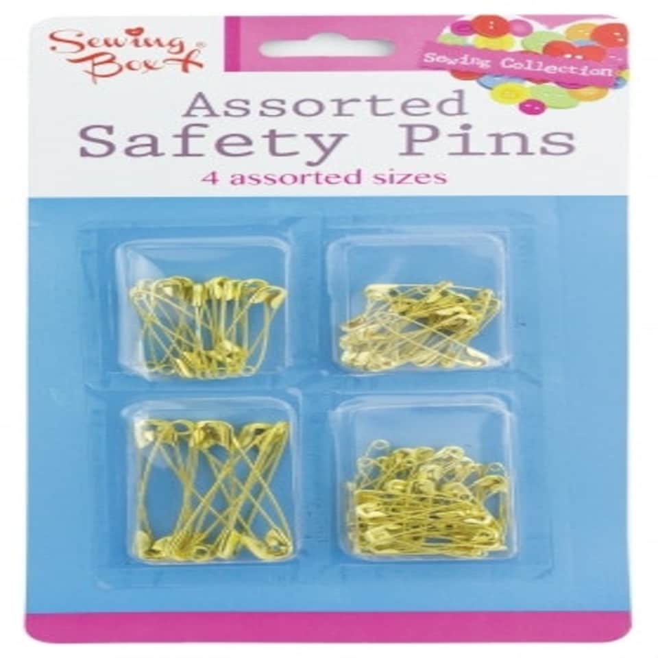 image 1 of 100 Pack Assorted Size Gold Safety Pins